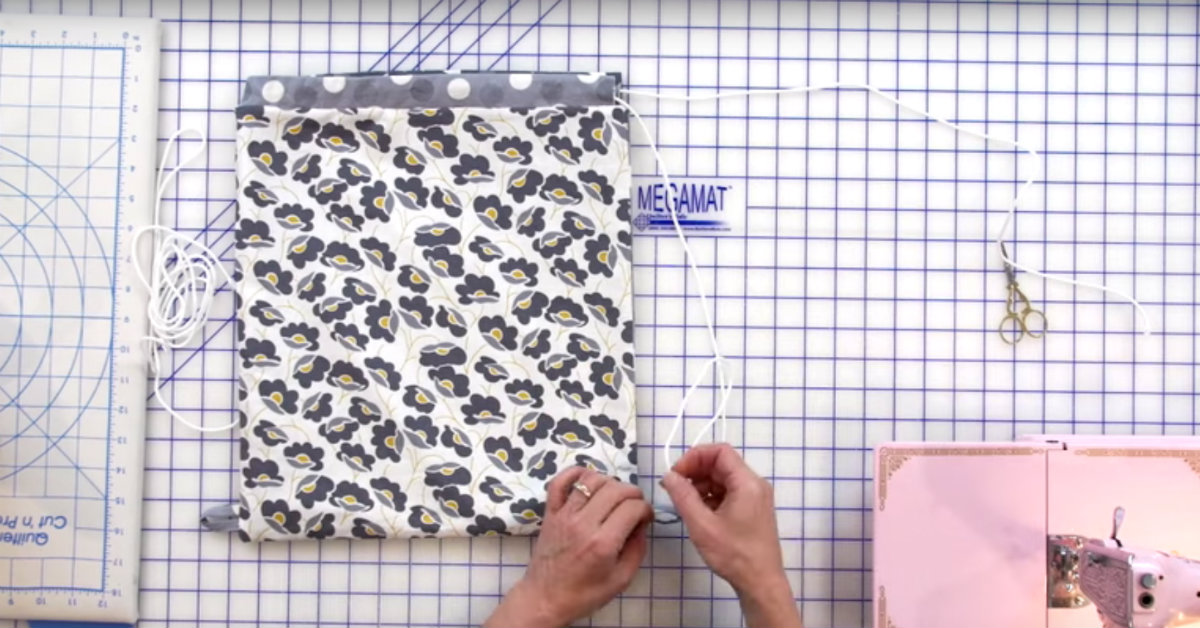 Using Just Four Fat Quarters, You Can Make This Super Handy Drawstring