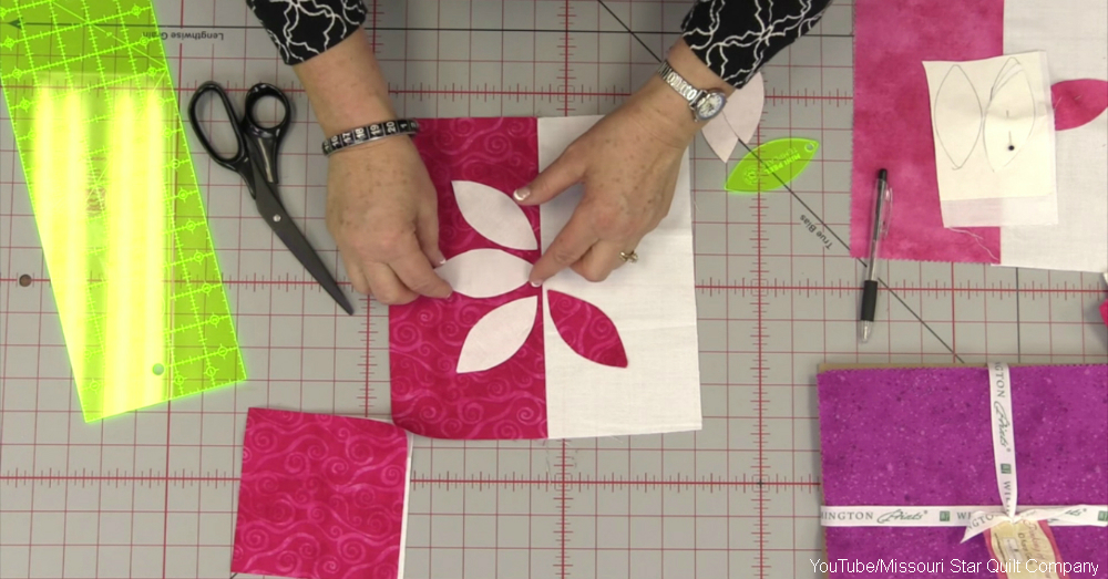 Watch How These TwoToned Flower Appliqués Embellish a Simple Block