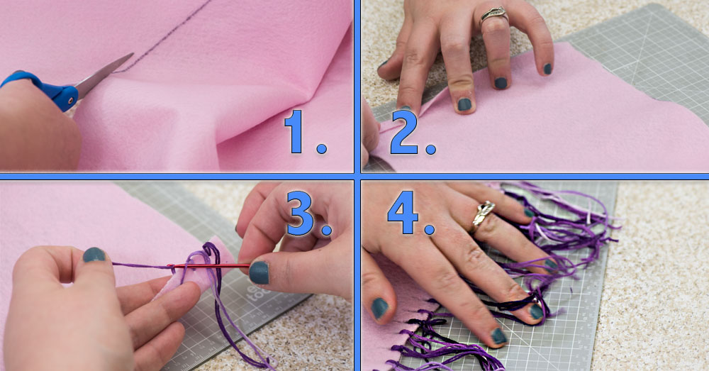 NoSew Fleece Fringe Scarf, As Easy As 1234! Crafty House