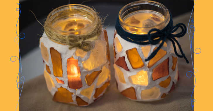 DIY Beachy Mason Jar Candle Holder