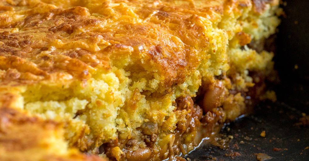 Skillet Chili Cornbread Pot Pie | Crafty House