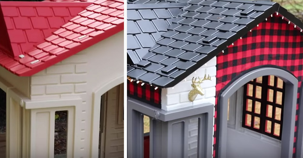 Thrift Store Holiday Playhouse Upgrade Crafty House