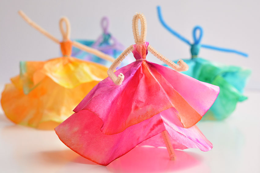 How To Make Tiny Dancers Out Of Coffee Filters Crafty House